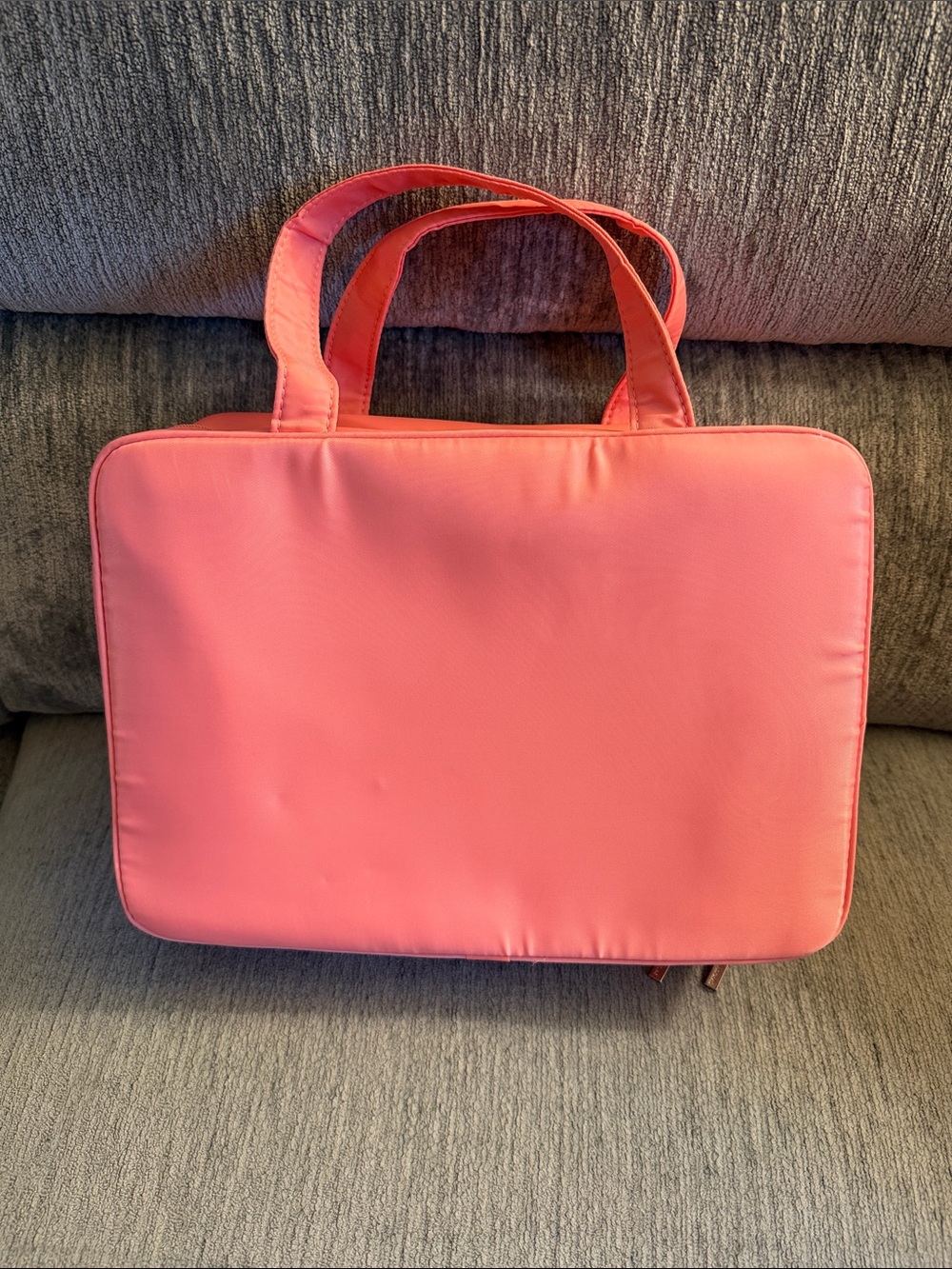 Bath & Body Works Coral Pink Cosmetic Tote with Double Handles